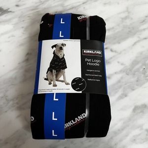 Costco Kirkland Signature Logo Pet Dog Hoodie Black Large L 17-20 in 40-70 lbs